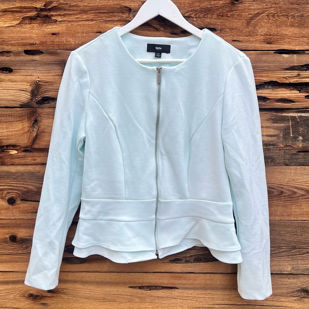 MOSSIMO | Light Blue Zip Up Cardigan Blazer L